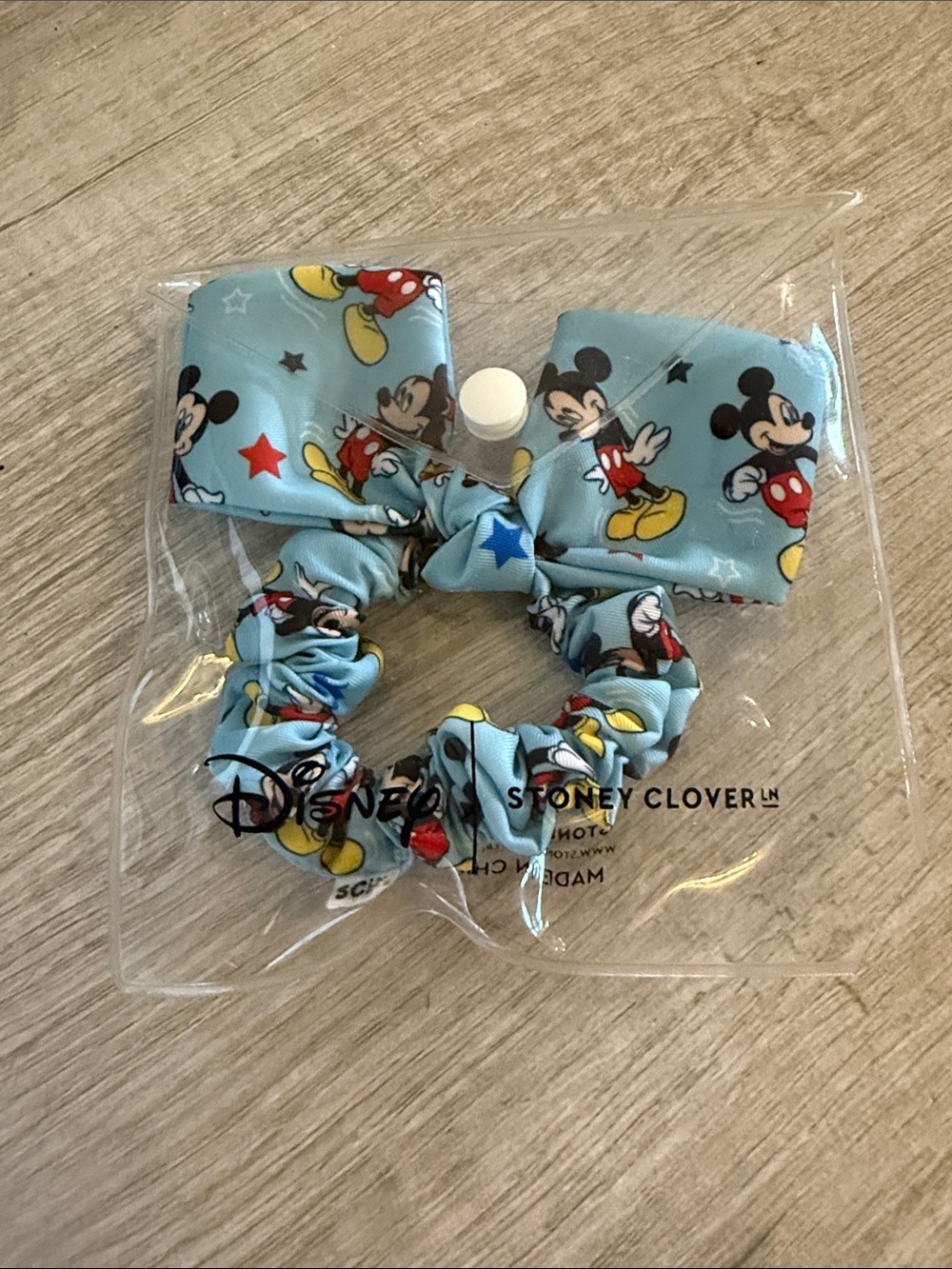 Disney x Stoney Clover Light Blue Mickey Mouse Bow Scrunchie